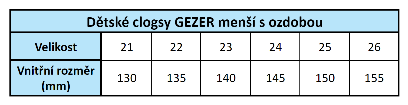 vel - Dětské clogsy GEZER menší s ozdobou